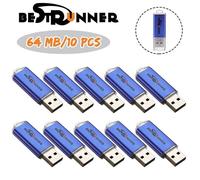 BESTRUNNER 10PCS 64MB 64MO CLE USB 2.0 Mémoire Flash Drive PC Bleu