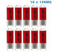 BESTRUNNER Best Runner Cadeau Clé USB 2.0 Mémoire Stick Flash Drive 128 Mo 10pcs Rouge Rouge G