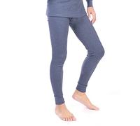 BestSale247 Caleçon thermique long en coton pour homme avec doublure en polaire chaude Sous-vêtement d'hiver pour le ski, bleu, 3XL