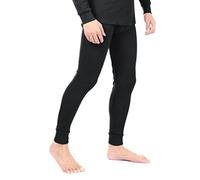 BestSale247 Caleçon thermique long en polaire intérieure pour homme, sous-vêtement chaud pour l'hiver, sous-vêtement de ski en coton, Noir , M