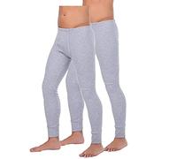BestSale247 Lot de 2 caleçons thermiques longs pour homme - Sous-vêtements thermiques fonctionnels - Gris - Taille XXL