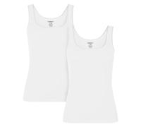 BestSale247 Lot de 2 débardeurs pour femme en tissu de bambou doux, Lot de 2 - Blanc, S-M