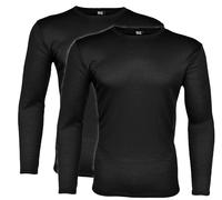 BestSale247 Lot de 2 ou 3 maillots de corps thermiques pour homme avec intérieur en polaire - Sous-vêtements d'hiver chauds - Sous-vêtements de ski en coton, Noir , XL