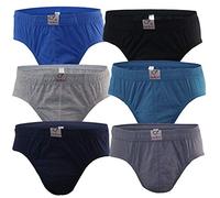 BestSale247 Lot de 3, 6, 12 slips pour hommes, sous-vêtements en côtes fines, 100% coton, L