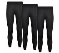 BestSale247 Lot de 3 caleçons thermiques longs pour homme - Long Johns - Sous-vêtements de ski en coton, Lot de 3 - Noir, M