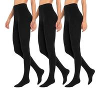 BestSale247 Lot de 3 collants thermiques pour femme - Super chauds - Pour l'hiver, Lot de 3 - Noir, S-M