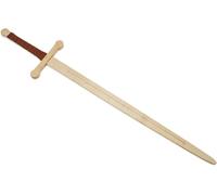 BestSaller 1007 Épée de chevalier à deux mains en bois naturel avec manche recouvert de cuir synthétique Marron 107 cm