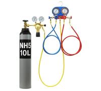Bestschweissen.de Kit Détection Fuite Climatisation Auto avec Manometre Clim - Test Pression - Bouteille Azote Climatisation 8L/10L NH5 - Manifold R134A R410A R22