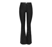 Bestseller A/S ONLBLUSH Mid Waist Flared Coated Noos Pantalon en polyuréthane, Black, XL x 32L Femme