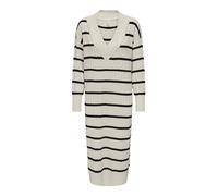 Bestseller A/S Onlnew Tessa L/S Midi V Robe KNT Noos, Pumice Stone/Stripes:Black, S Femme