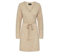 Bestseller A/S Pcellen Ls Wrap Knit Dress Noos BC Robe, White Pepper, S Femme