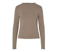 Bestseller A/S Pcnicca Ls Top Noos T-Shirt, fossile, XS Femme
