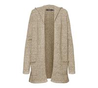 Vero Moda Vmdoffy Ls Gilet à Capuche Ouvert GA Noos Cardigan, Sepia Tint/Detail:Melange, L Femme