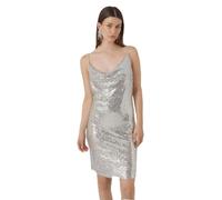 Bestseller A/S Vmkaje Waterfall Singlet Robe Courte JRS Mini, Couleur argenté/détail : Sequins, XL Femme