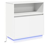 Bestseller Buffet/Commode/Sidebord - CLOUD - avec LED - Blanc 71x34,5x75 cm en Bois Nécessaire FR1028