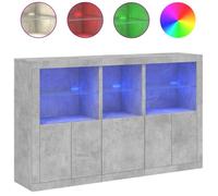 Bestseller Buffet/Commode/Sidebord - CLOUD - avec lumières LED - gris béton 162x37x100 cm FR597