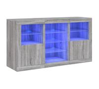 Bestseller Buffet/Commode/Sidebord - CLOUD - avec lumières LED - sonoma gris 123x37x67 cm FR94