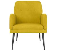 Bestseller Chaise simple - BURKE - Fauteuil salon - Jaune 62x79x79 cm Velours FF4825