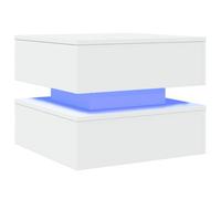 Bestseller Table basse/Table de Salon Moderne - avec lumières LED blanc 50x50x40 cm FR1726