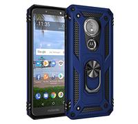 BestST Coque Motorola Moto E5 /Moto G6 Play, Support de Bague en métal, pivots de Rotation à 360 ° Étui de Protection Slim Soft TPU PC, Compatible avec Support de Voiture magnétique, Bleu
