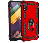 BestST Coque pour LG K22/LG K32/LG K22 Plus, + HD Verre trempé, Etui Housse de Protection Antichoc Durable Résistante 2 en 1 Hybride PC Robuste TPU Souple,Rouge