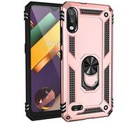 BestST Coque pour LG K22/LG K32/LG K22 Plus + Protecteur d'écran, Etui Antichoc Militaire Tough Armor Heavy Duty Shock Proof Protective Housse avec Anneau Support,RoseOr
