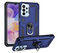 BestST Coque pour Samsung Galaxy A23, Étui de Protection Slim Soft TPU + PC,Heavy Duty Dual Layer Protective Housse avec Support de Bague en métal, Bleu