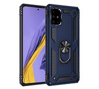 BestST Coque pour Samsung Galaxy A31, Étui de Protection Slim Soft TPU + PC,Heavy Duty, Slim Dual Layer Protective Housse Etui Coque avec Support de Bague en métal, Bleu