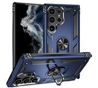 BestST Coque pour Samsung Galaxy S24 Ultra 5G 6.8", Étui de Protection Slim Soft TPU + PC,Heavy Duty Dual Layer Protective Housse avec Support de Bague en métal, Bleu
