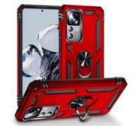 BestST Coque pour Xiaomi 12T Pro/12T/Redmi K50 Ultra, + HD Verre trempé, Etui Housse de Protection Antichoc Durable Résistante 2 en 1 Hybride PC Robuste TPU Souple,Rouge