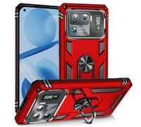 BestST Coque pour Xiaomi Mi 11 Ultra, + HD Verre trempé, Etui Housse de Protection Antichoc Durable Résistante 2 en 1 Hybride PC Robuste TPU Souple,Rouge