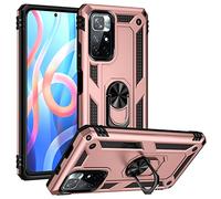 BestST Coque pour Xiaomi Redmi 10/Redmi Note 11 4G + Protecteur d'écran, Etui Antichoc Militaire Tough Armor Heavy Duty Shock Proof Protective Housse avec Anneau Support,RoseOr