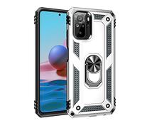 BestST Coque pour Xiaomi Redmi Note 10 4G/Note 10s + 9D Verre trempé, Silicone Souple et PC Dur Coque Armor Protection Résistante, Anti-Choc, Anti-Rayure, Etui Housse avec Support Kickstand