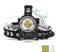 BESTSUN Lampe frontale rechargeable USB puissante, lampe frontale ultra-lumineuse de 15 000 lumens, lampe frontale zoomable 3 modes pour le travail, le camping et l'observation nocturne