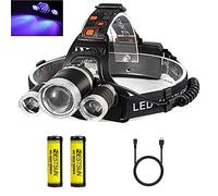 BESTSUN Lampe frontale UV, Lampe UV Frontal Blacklight avec Lumière Ultraviolette 395-400nm pour l'art, pêche de nuit, chiens de grue, scorpions, taches d'urine pour animaux de compagnie