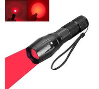 BESTSUN lampe torche rouge, Lampe de poche tactique rouge à lampe torche signal zoomable 1 mode pour vision nocturne astronomie pêche aviation
