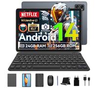 BESTTAB A20 Tablette Tactile, 24 Go+256 Go(2 to TF), Tablette 10 Pouces (1920x1200), 5000 mAh, 8 MP+5 MP, Android 14, Gemini AI, Widevine L1, 5G WiFi, Tablette avec Clavier, Souris, Etui, Stylet