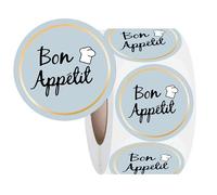 Besttile Rouleau d'autocollants Bon appétit, 5,1 cm, étiquettes de service alimentaire et de restauration, autocollants d'emballage de boulangerie, autocollants imperméables Bon appétit, autocollants