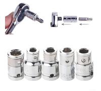 Besttoolifes 1/4", 3/8", 1/2" Square Drive vers 1/4" Hex Bit Adapter Set - 5 pièces en acier au chrome vanadium clé à douille convertisseur pour tournevis