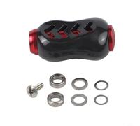 Besttoolifes 1pc Rouge Fibre de Carbone Moulinet de Pêche Poignée Bouton pour Daiwa Metanium et Alphas Series - Poignée ergonomique en forme de gourde avec doublure en alliage d'aluminium, 36,1 x 21,2