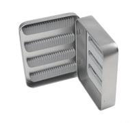 Besttoolifes A Boîte de rangement compacte pour pêche à la mouche - Boîte de rangement compacte en fer blanc avec intérieur en éponge, 8,76 x 11,8 x 2,3 cm, légère et durable