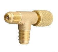Besttoolifes Adaptateur en T à connexion rapide avec valve en laiton SAE 6,35 mm pour systèmes de réfrigération R22 R12 R134A pour climatisation CVC Manifold Gauge Set de remplacement