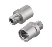 Besttoolifes Adaptateur pour pédales de vélo pour pédales 9/16" et manivelles 1/2" - Acier inoxydable 304 - Longueur 32 mm, entretoises 20 mm, finition argentée, 52,4 g