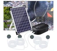 Besttoolifes Aérateur solaire de bassin 10W 10V avec batterie 4400mAh et 3 modes, kit d'oxygène pour bassin de poissons de jardin avec 4 pierres d'air pour la vie aquatique
