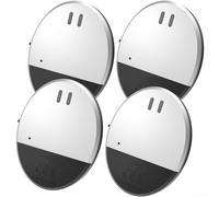 Besttoolifes Alarme vibrante pour portes de fenêtres 130 dB avec capteur de bris de verre, système de sécurité domestique, installation facile, aucun câblage nécessaire, noir argenté (1 pièce)