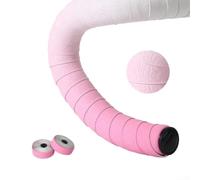 Besttoolifes Bande de guidon de vélo de route, double couche PU EVA absorbant les chocs avec poignée antidérapante pour le cyclisme, ruban extensible résistant à la transpiration pour les barres (rose