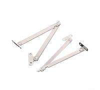 Besttoolifes Barre de traction pliable en acier inoxydable pour porte d'armoire, bras de levage pour ouverture vers le haut, support de couvercle de porte d'armoire, gauche et droite, argenté avec vis