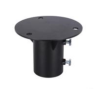 Besttoolifes Base de poteau de clôture à maillons en acier, bride de sol ronde robuste avec boulons d'extension et vis latérales, pour lampe de boîte aux lettres et poteaux cylindriques en acier (65