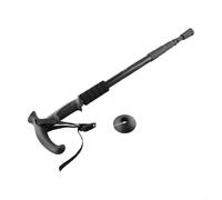 Besttoolifes Bâton de randonnée pliable en alliage d'aluminium réglable en caoutchouc léger avec antidérapant, 53110 cm, compatible avec voyage, marche, camping et pointe pour (noir)