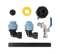 Besttoolifes Bec col de cygne pour réservoir IBC, sortie en laiton et polyéthylène, longueur du tube de 25 cm, pour barils de pluie de 1000 L et réservoirs d'eau agricoles